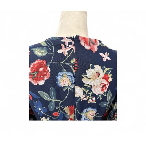 Betsy Johnson Women's Bell Sleeve Navy Floral Mini dress - Picture 7 of 8